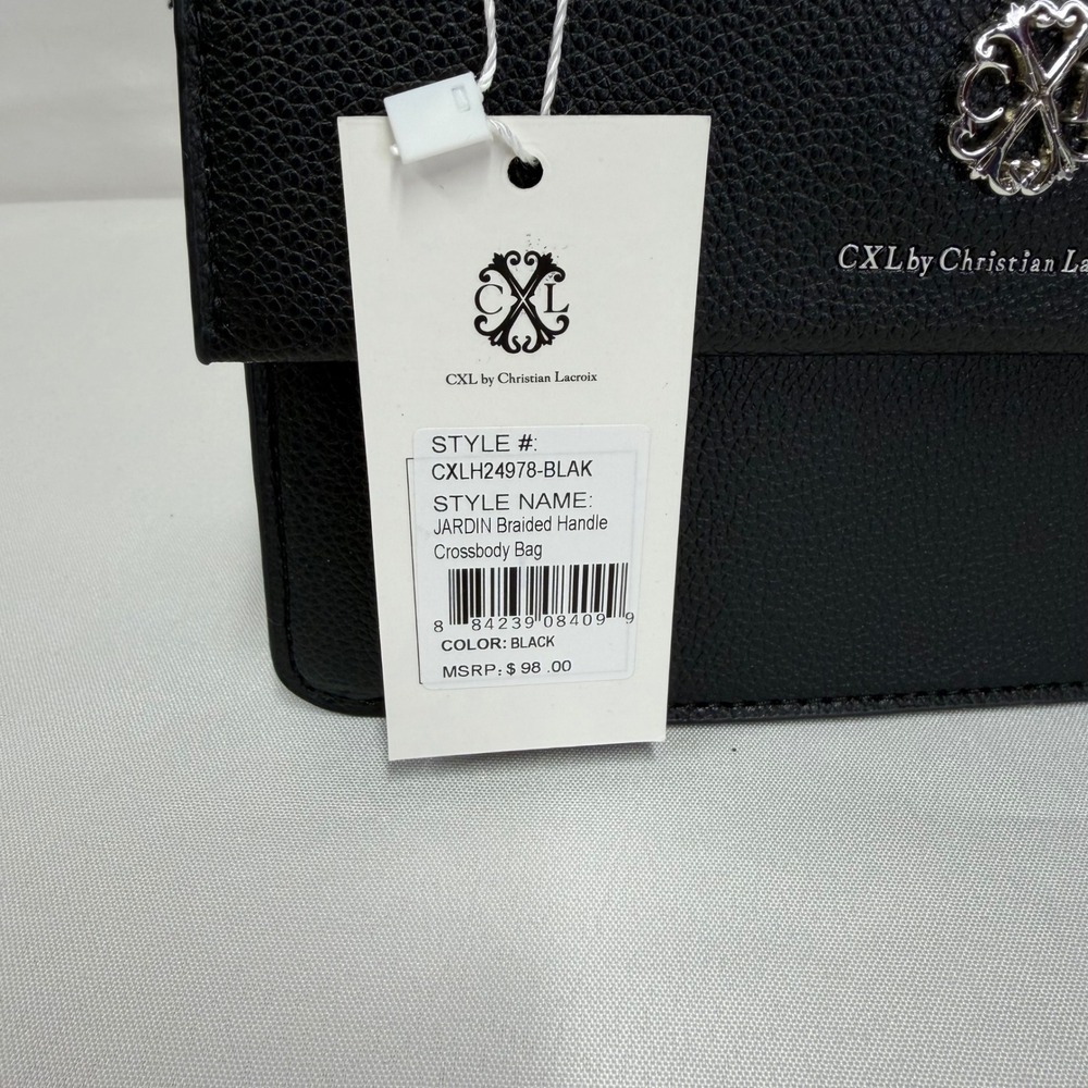 CXL by Christian Lacroix Jardin Braided Handle Crossbody Bag Black NWT Luxury - Picture 7 of 8